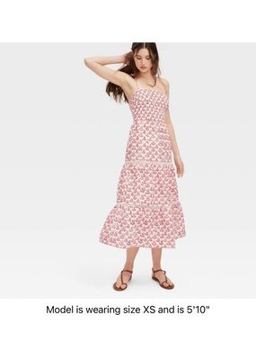 Roller Rabbit x Target Pink Floral Tiered Midi Dress